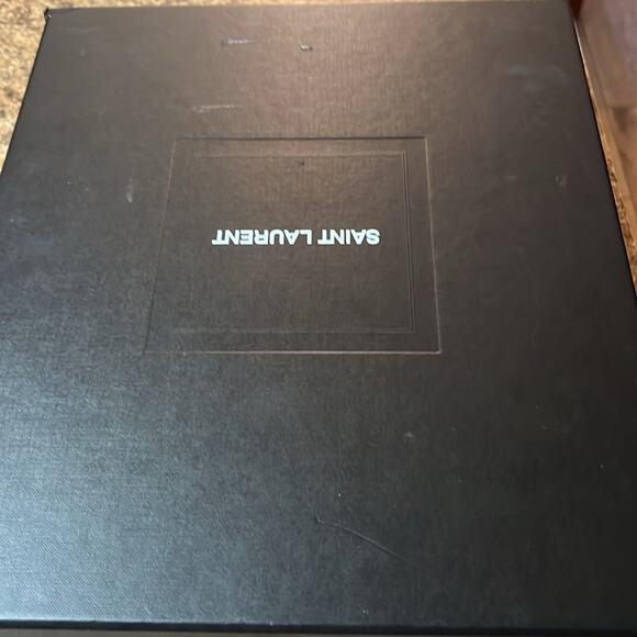 Saint Laurent Silver Monogram Niki Booties In Black Suede  EU 38.5 US 8.5 - Picture 12 of 12